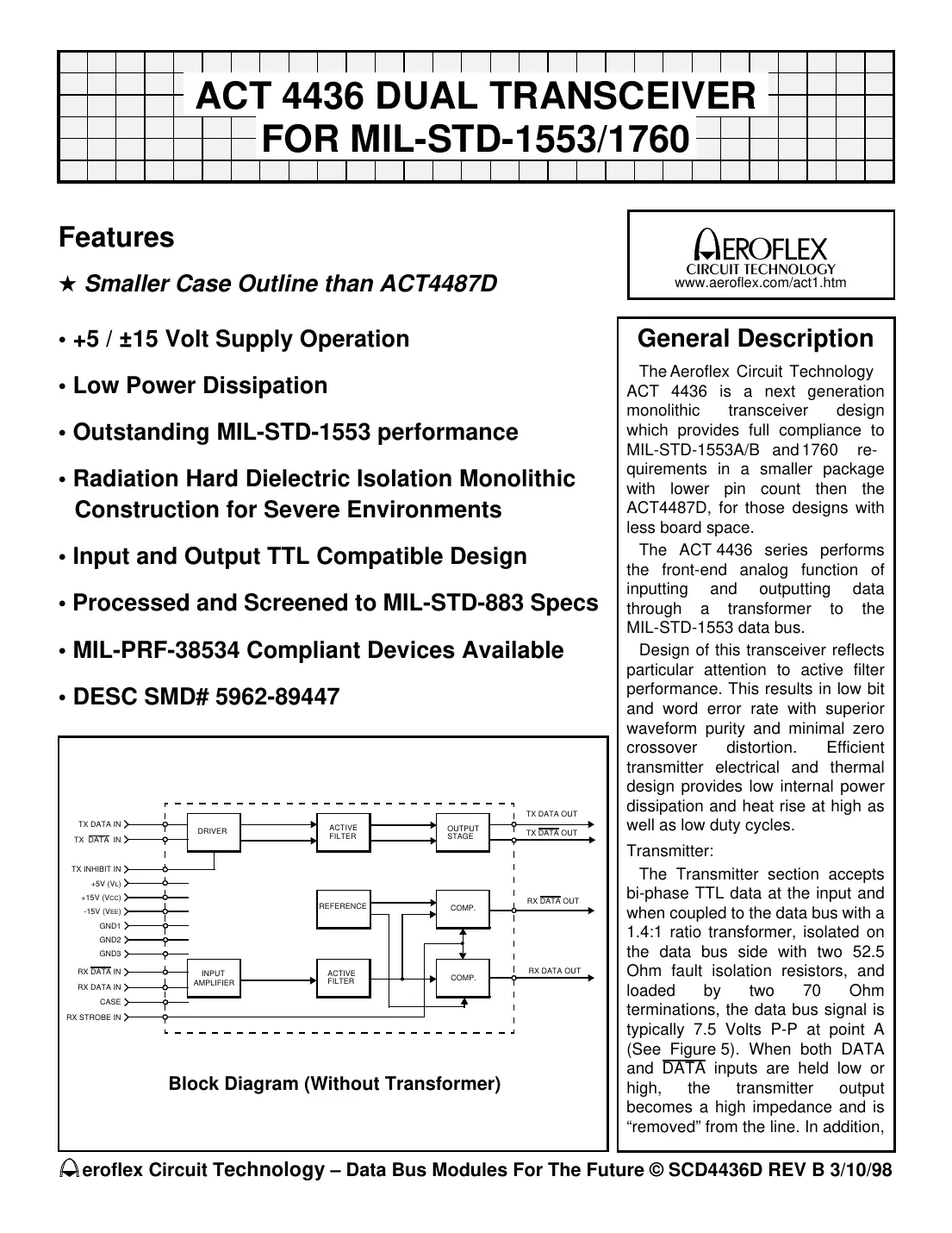 act4436 Datasheet Page 1