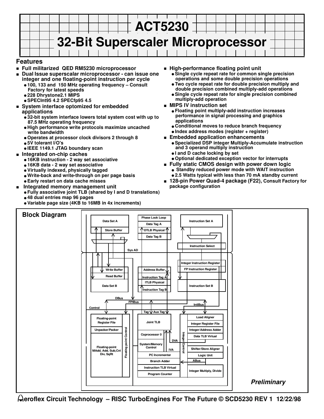 act5230 Datasheet Page 1
