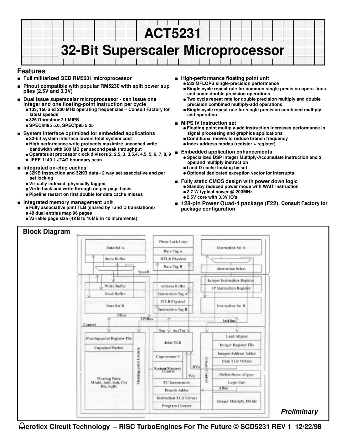 act5231 Datasheet Page 1