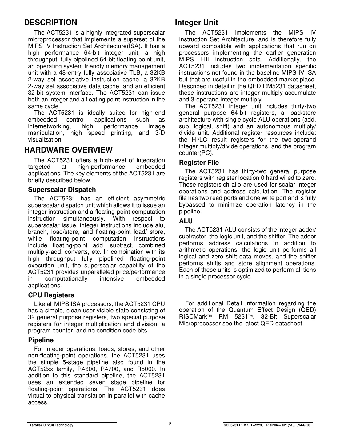 act5231 Datasheet Page 2