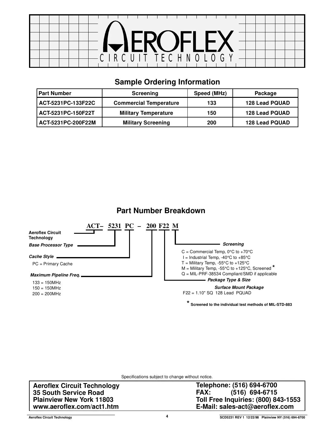 act5231 Datasheet Page 4