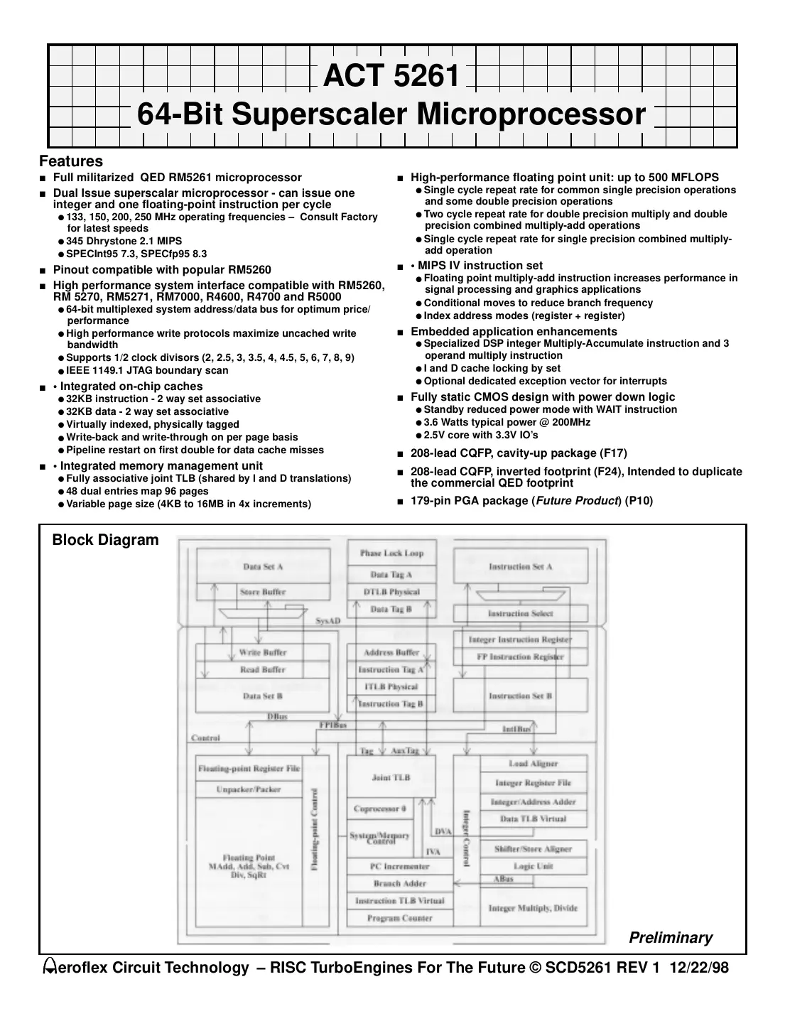 act5261 Datasheet Page 1