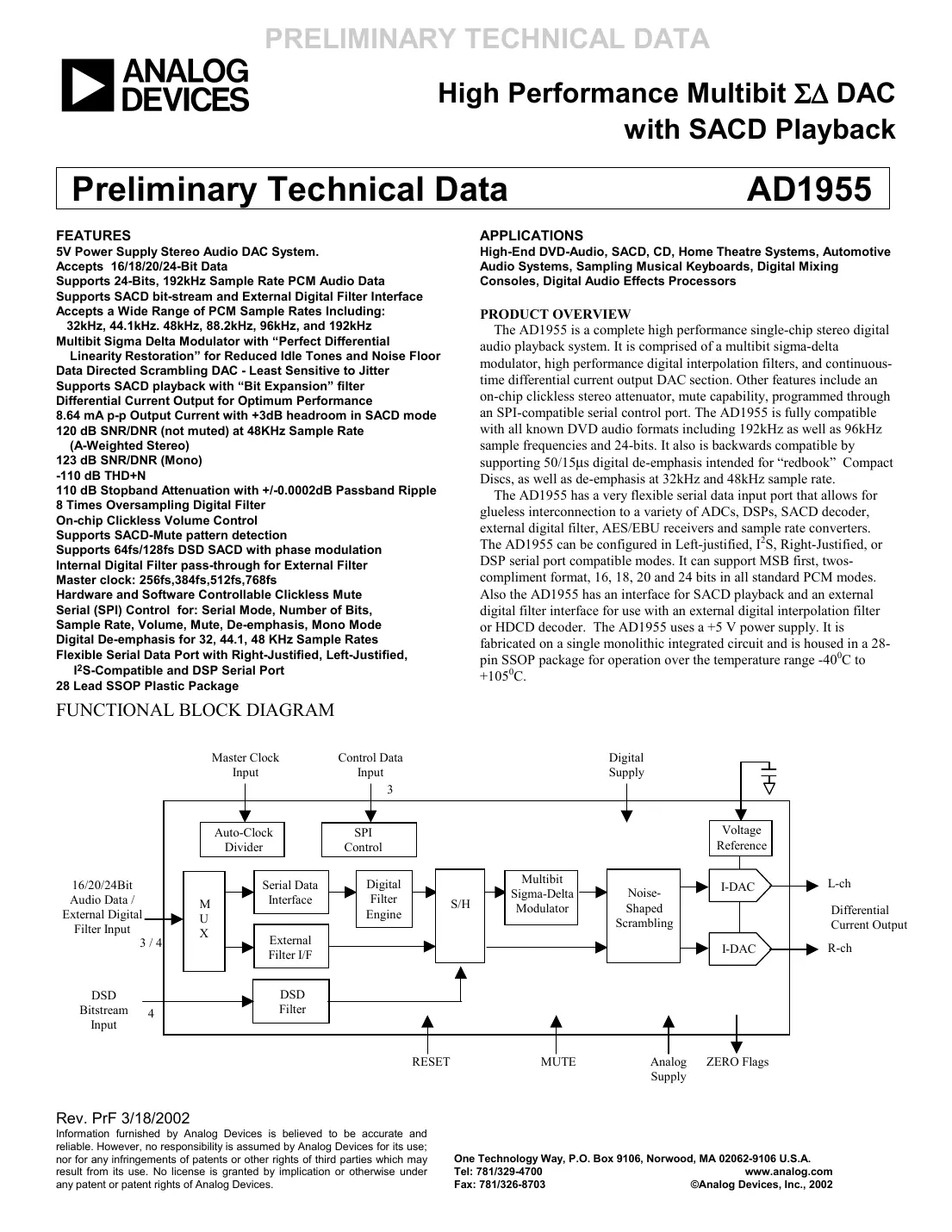 ad1955 Datasheet Page 1