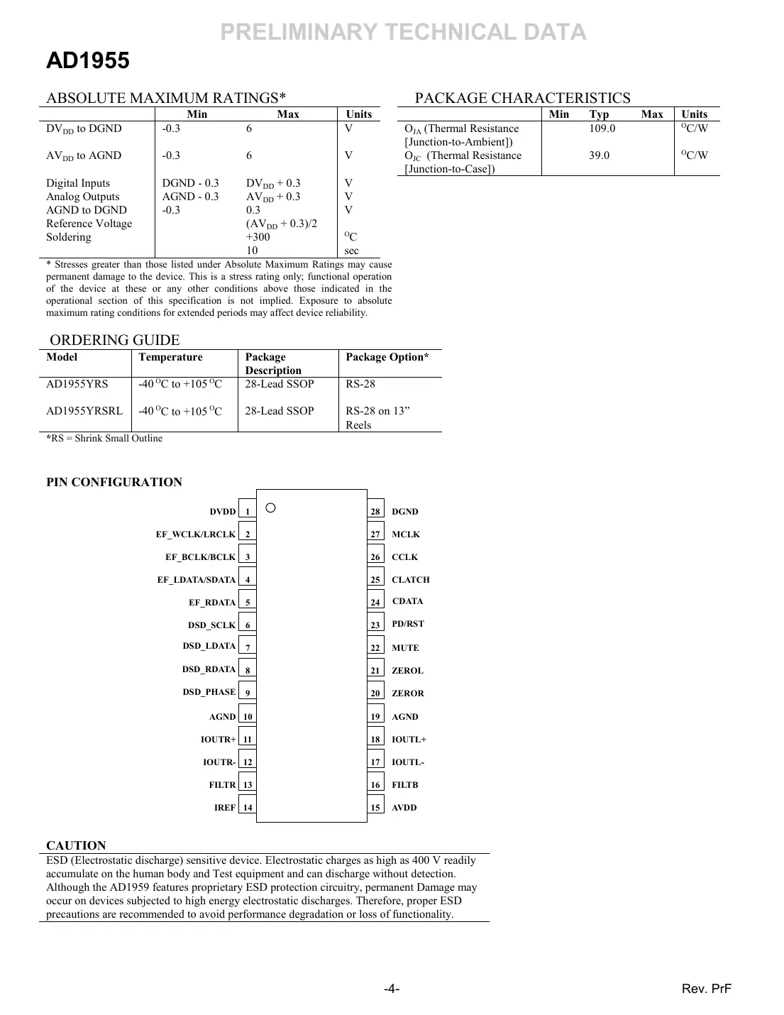 ad1955 Datasheet Page 4