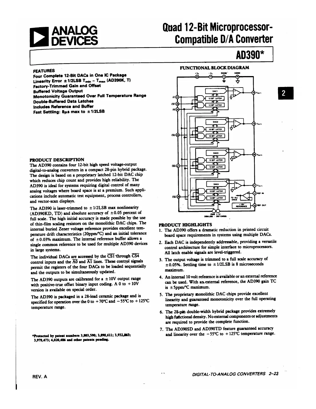 ad390 Datasheet Page 1