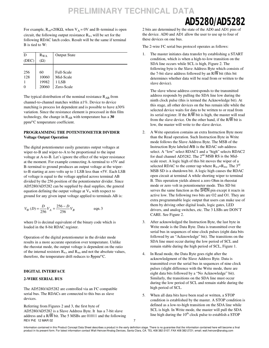 ad5280 Datasheet Page 7