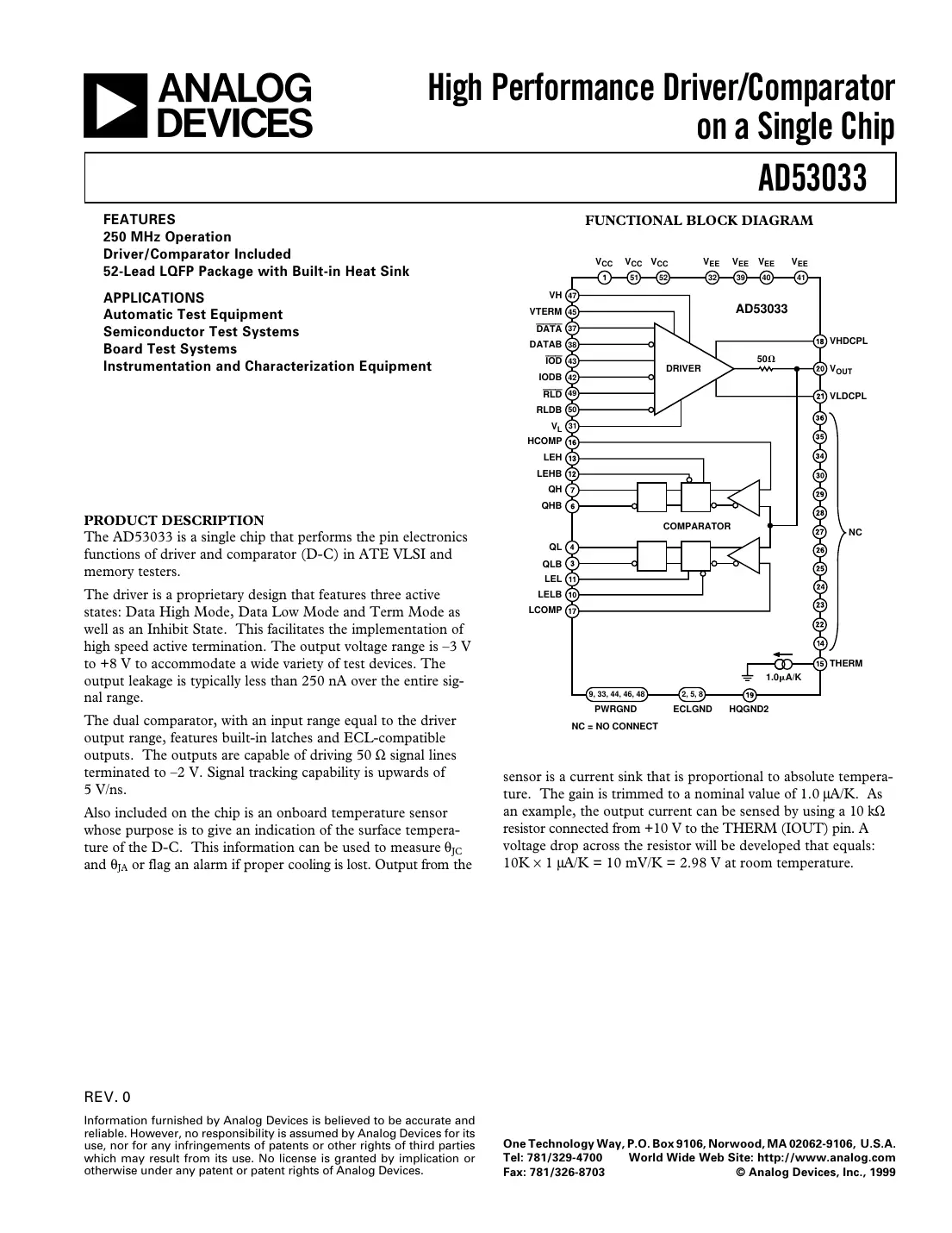 ad53033 Datasheet Page 1