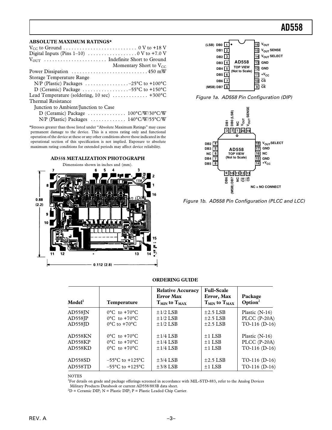 ad558 Datasheet Page 3