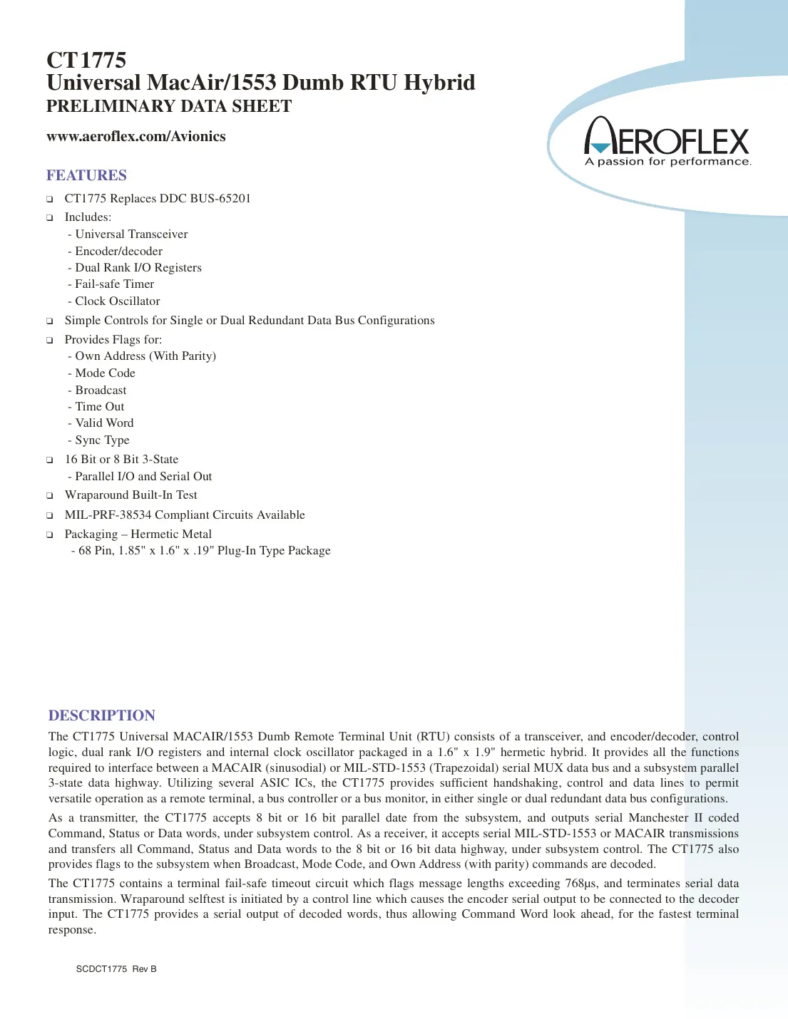 ct1775 Datasheet Page 1