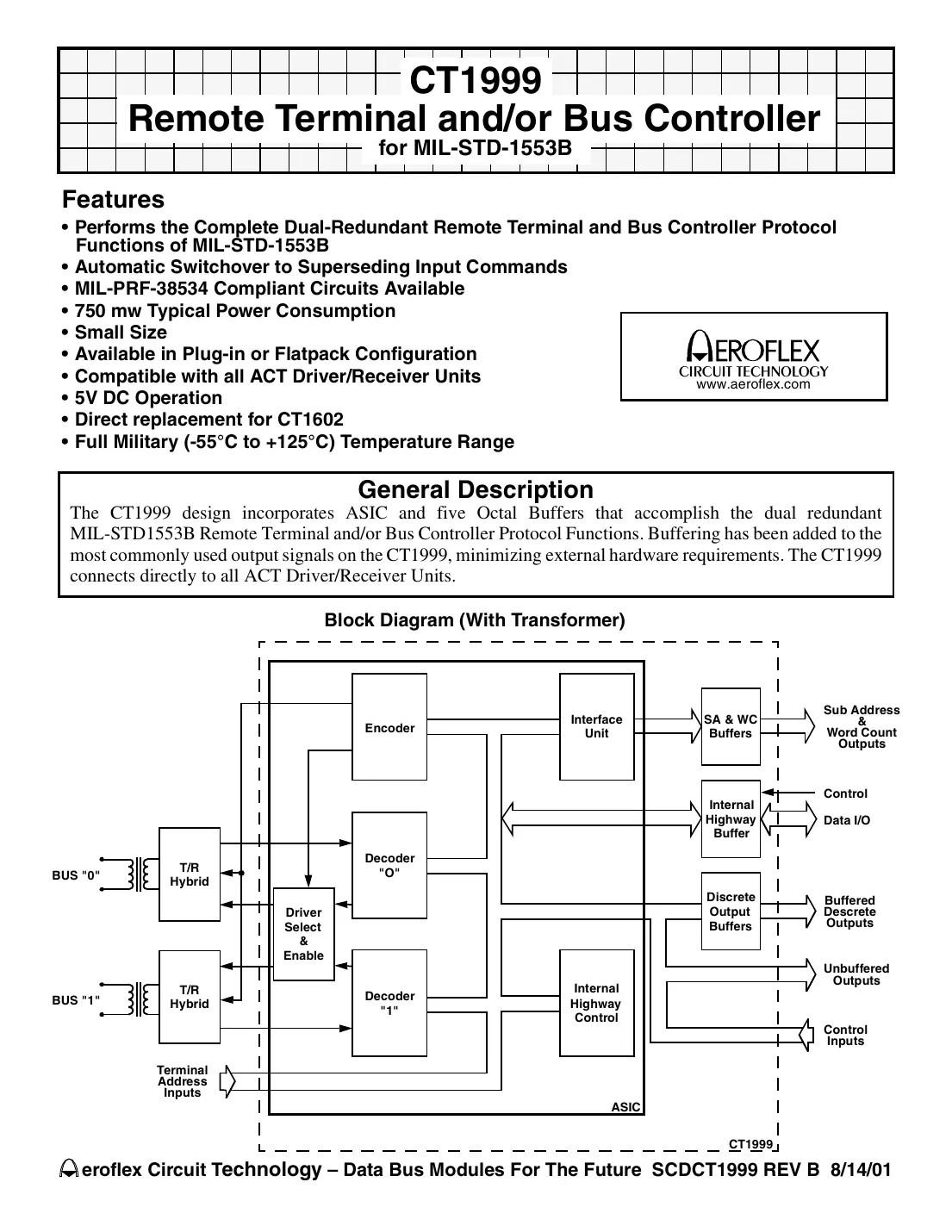 ct1999 Datasheet Page 1
