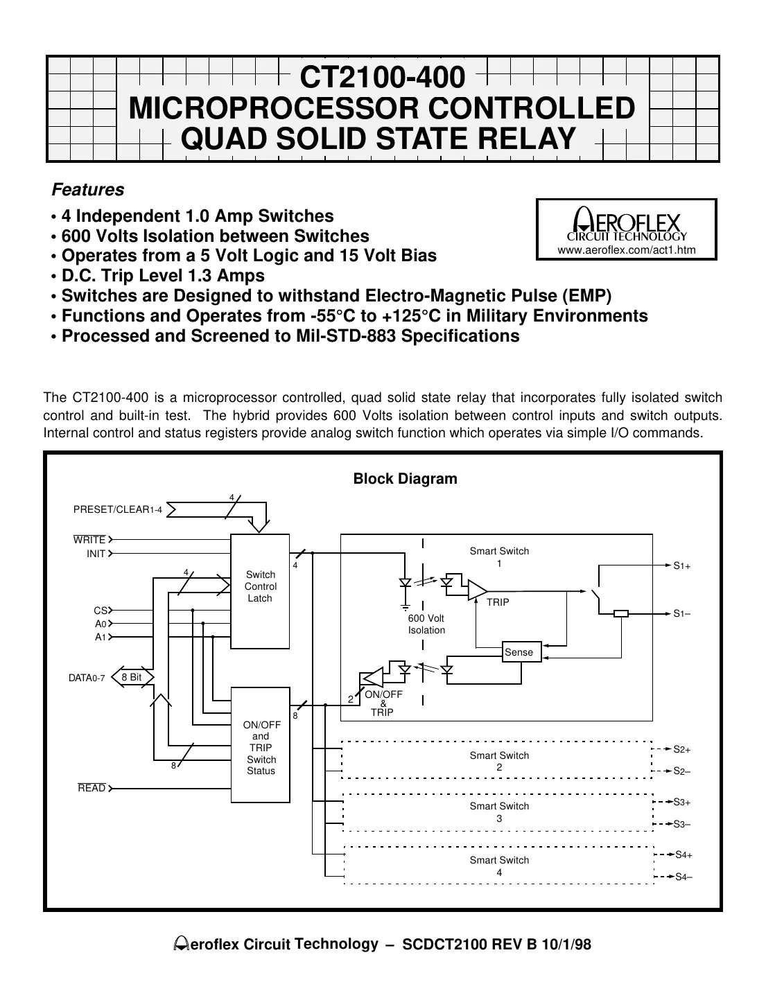 ct2100-400 Datasheet Page 1