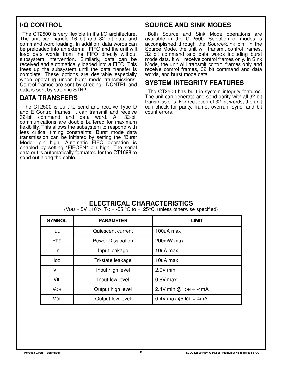 ct2500 Datasheet Page 2