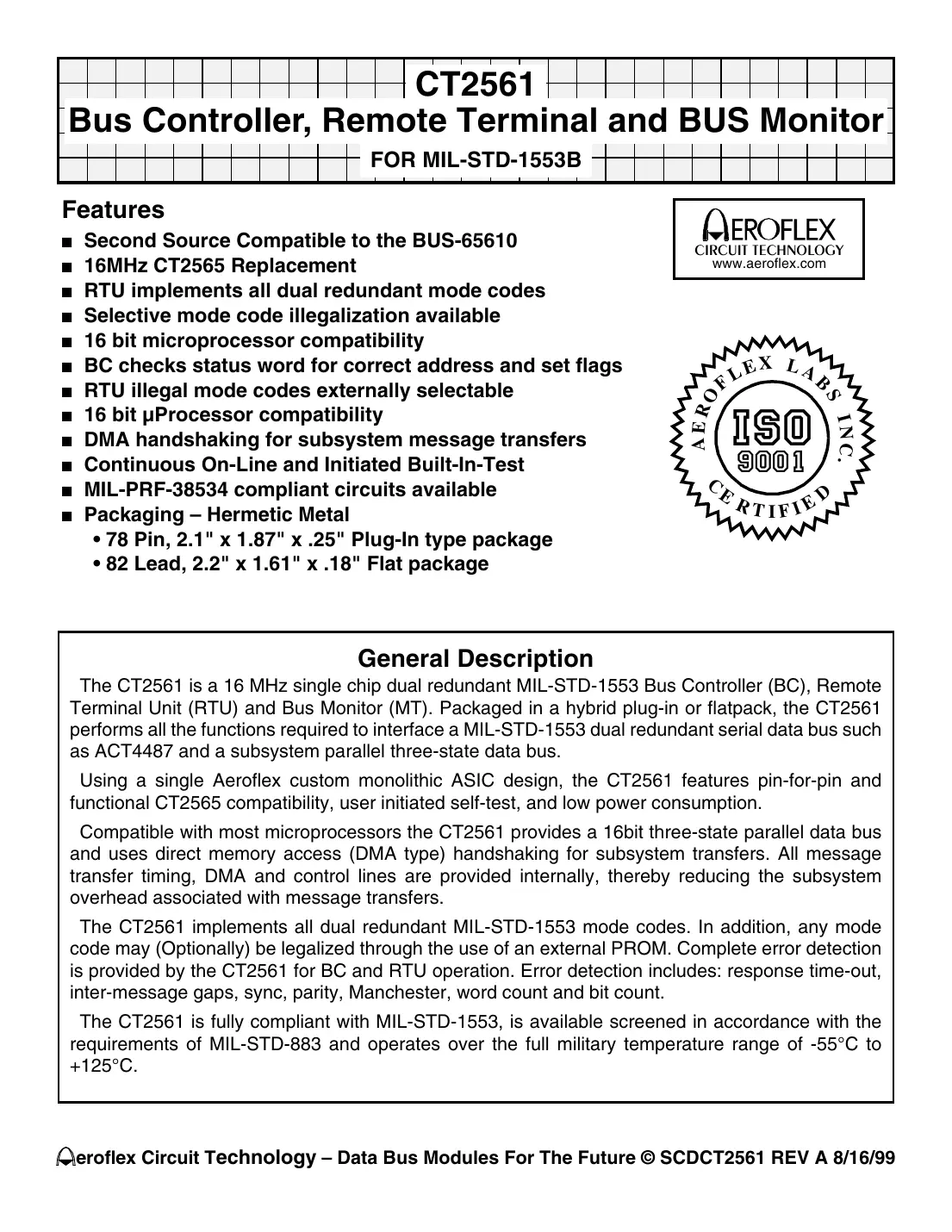 ct2561 Datasheet Page 1