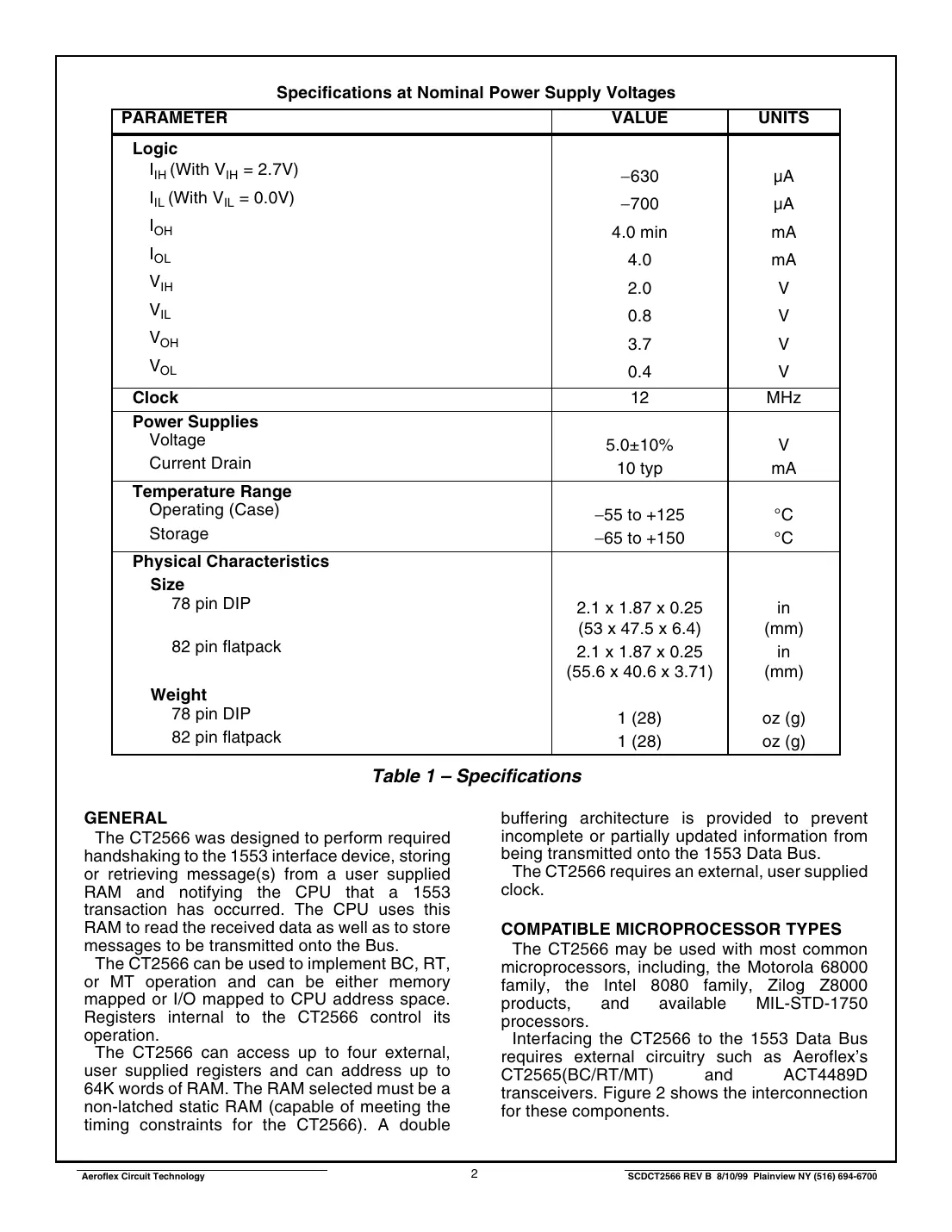 ct2566 Datasheet Page 2