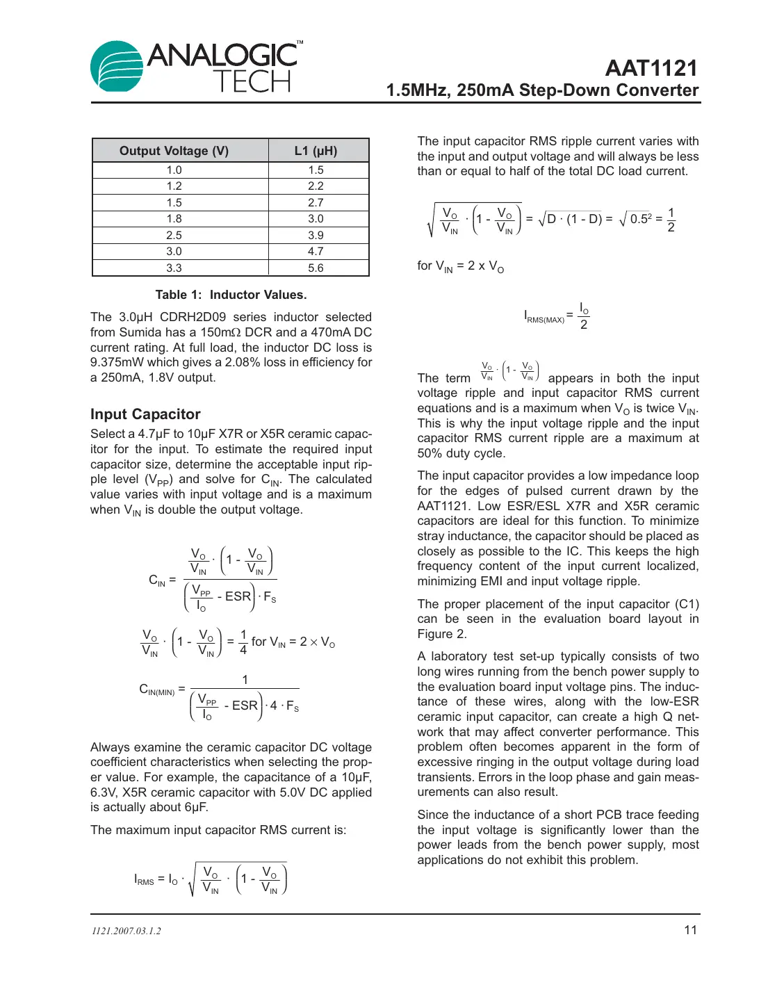 aat1121 Datasheet Page 11
