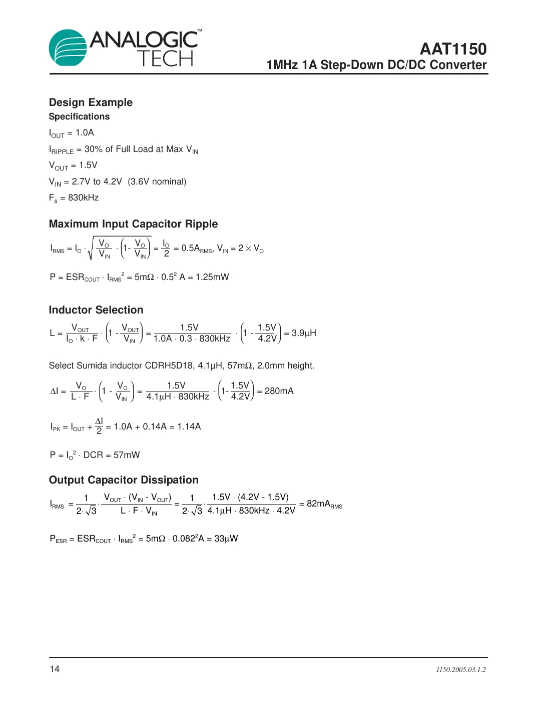 aat1150 Datasheet Page 14