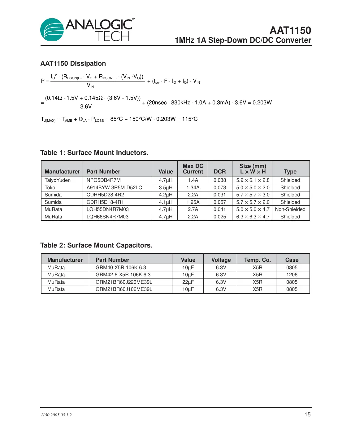 aat1150 Datasheet Page 15