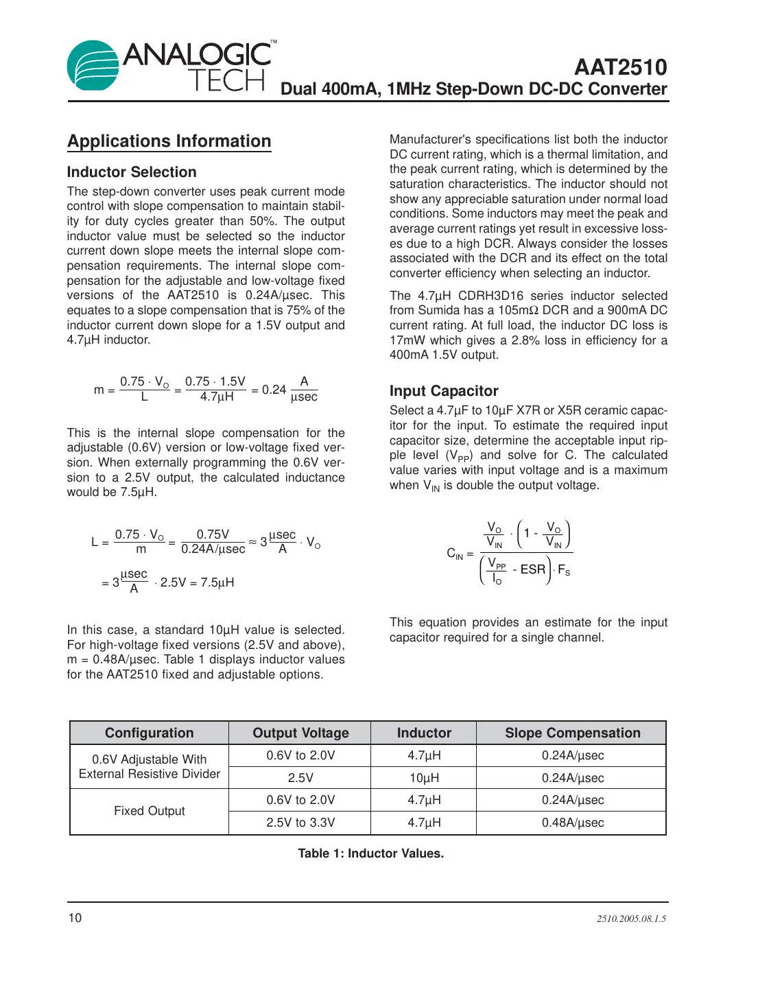aat2510 Datasheet Page 10