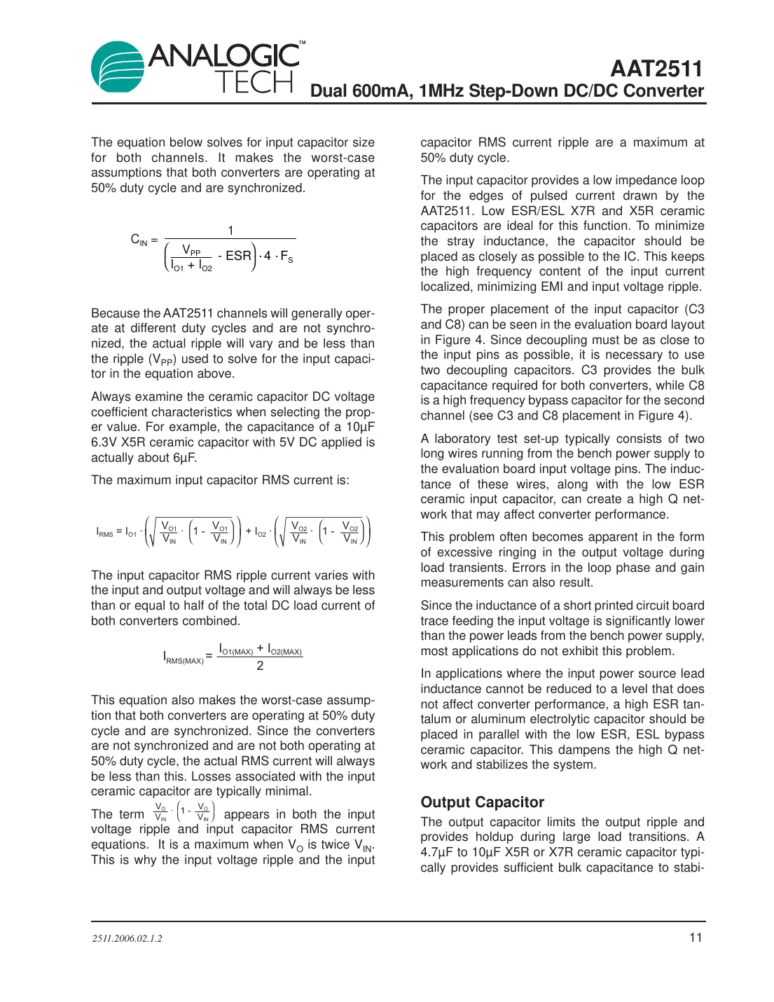 aat2511 Datasheet Page 11