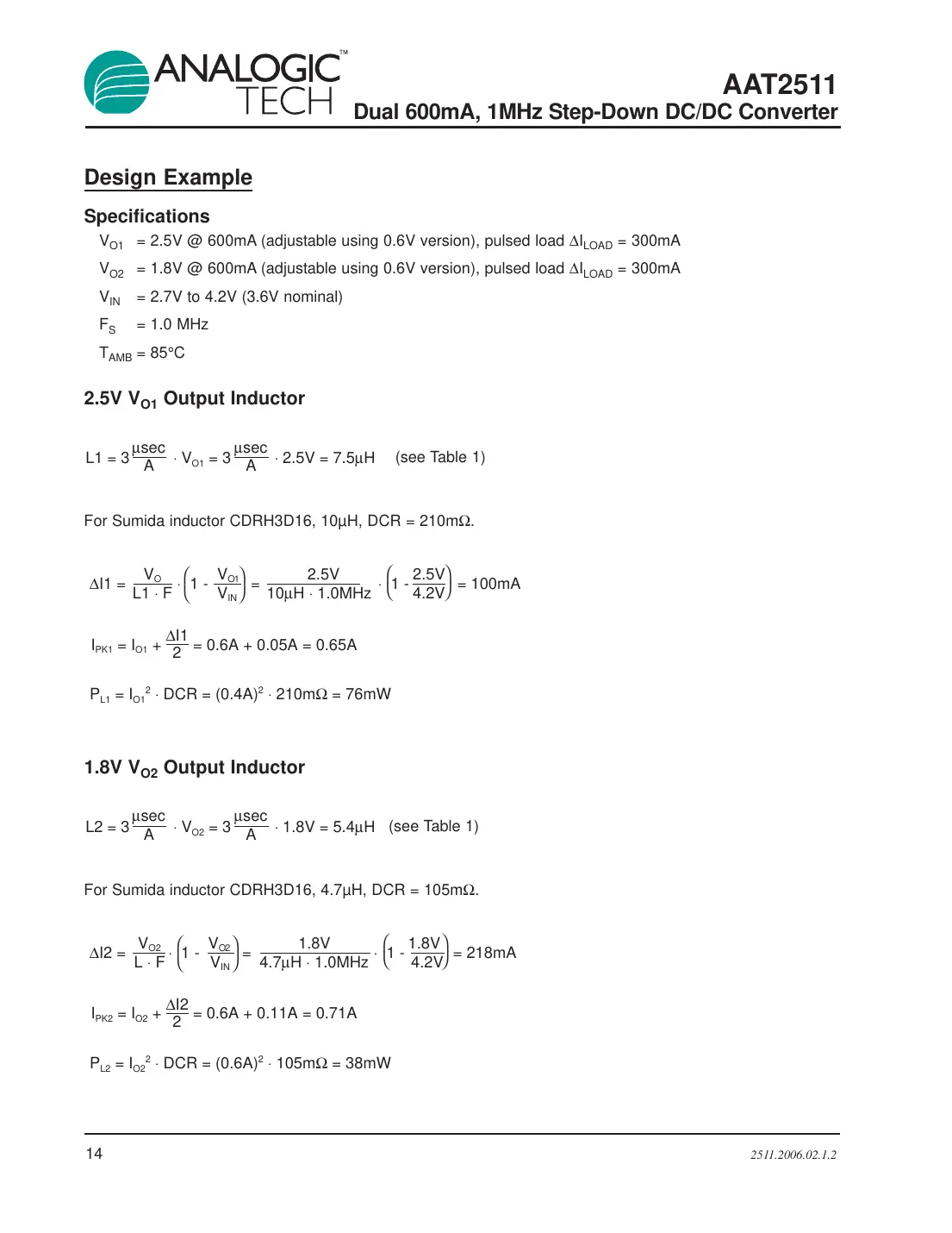 aat2511 Datasheet Page 14