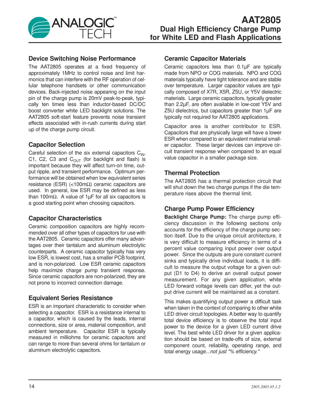 aat2805 Datasheet Page 14