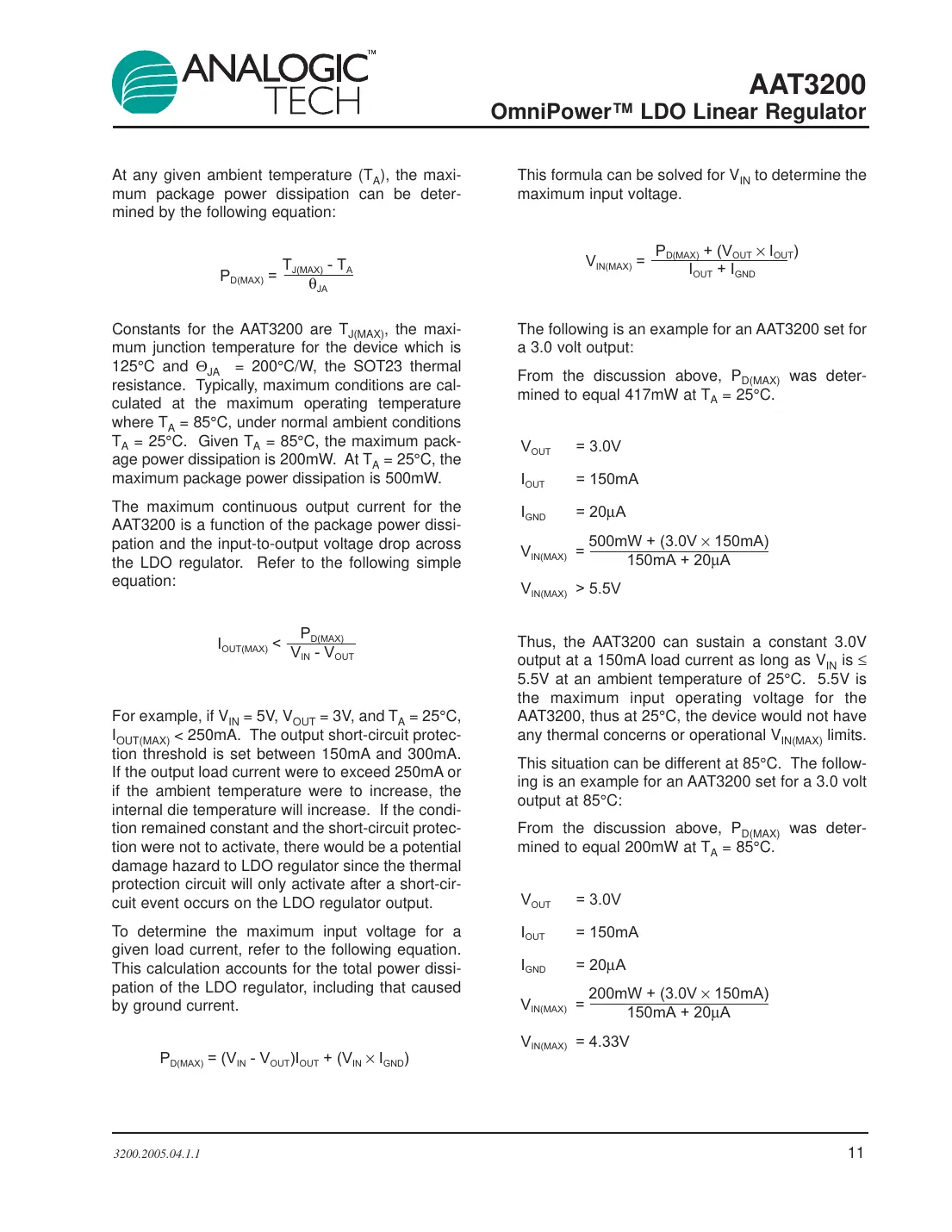 aat3200 Datasheet Page 11