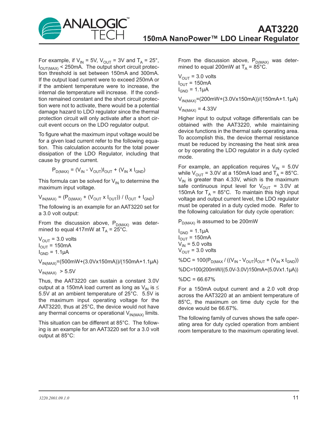 aat3220 Datasheet Page 11