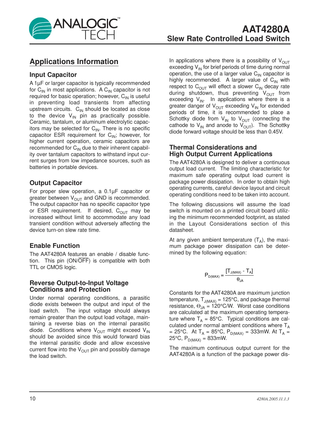 aat4280a Datasheet Page 10