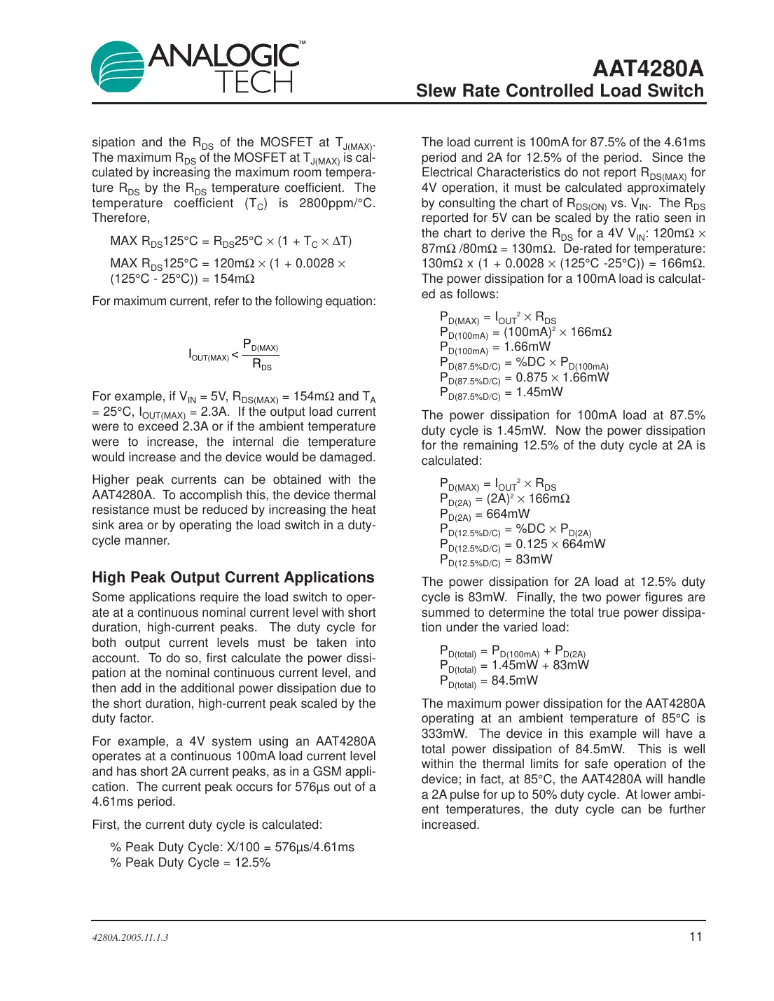 aat4280a Datasheet Page 11
