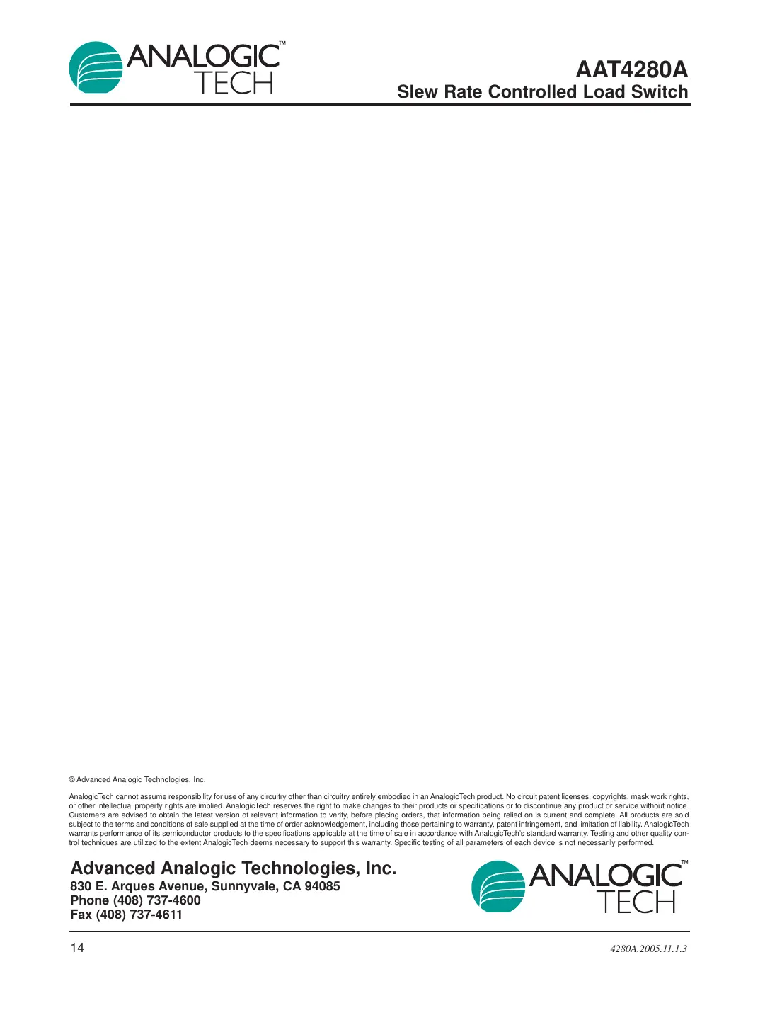 aat4280a Datasheet Page 14