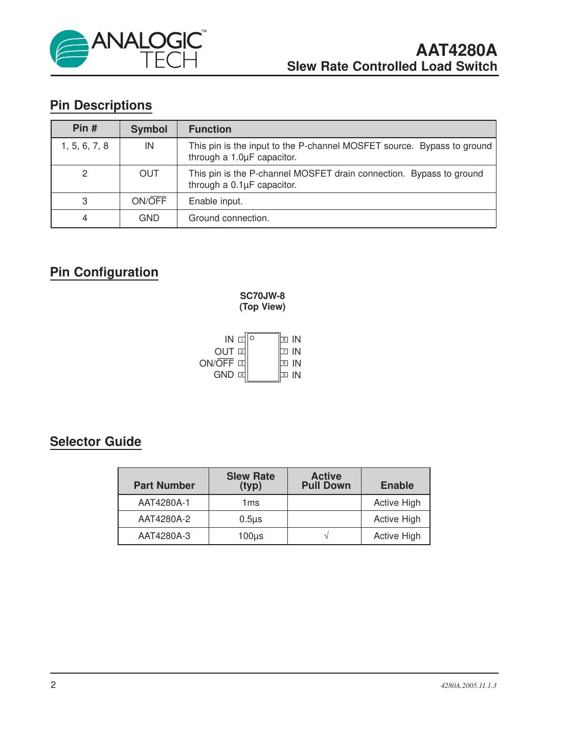 aat4280a Datasheet Page 2