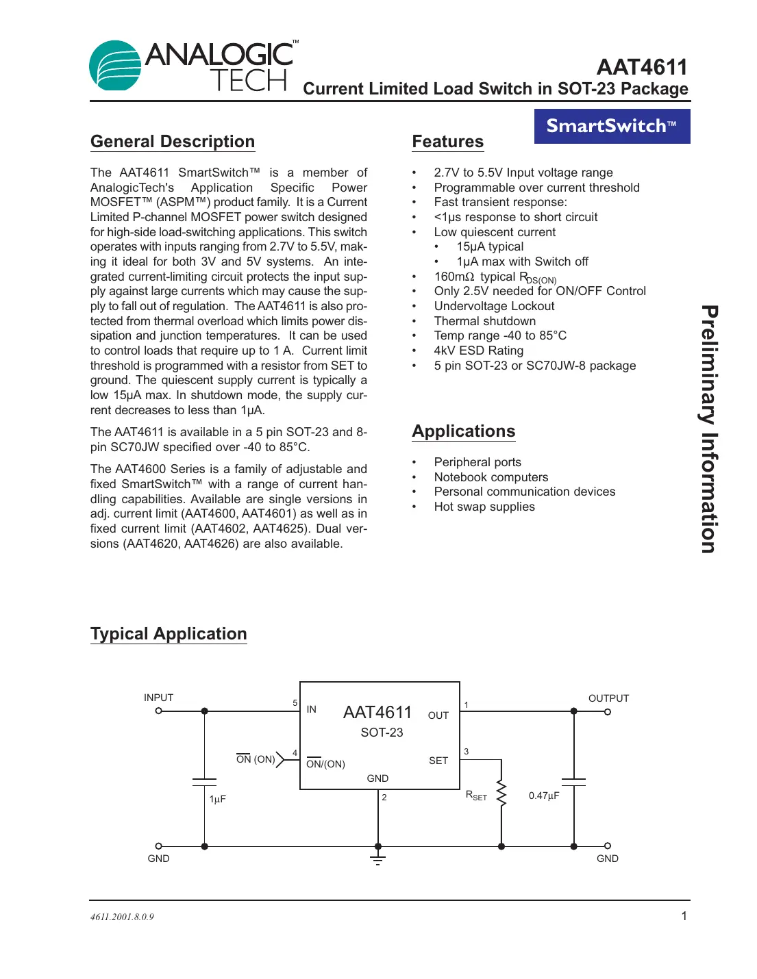 aat4611 Datasheet Page 1
