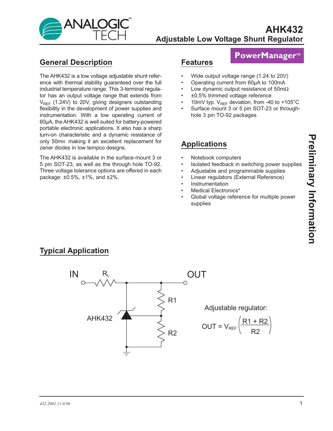 ahk432 Datasheet Page 1