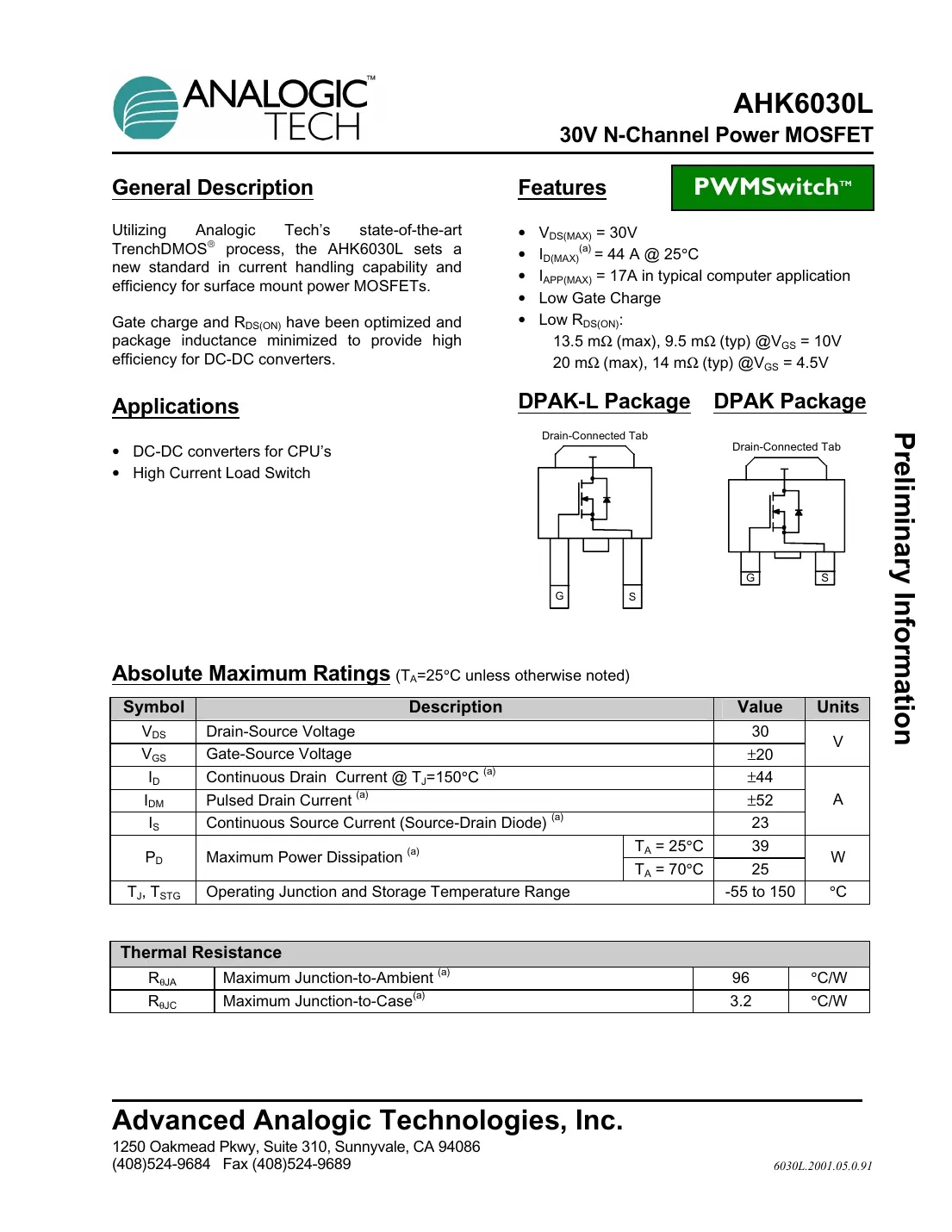 ahk6030l Datasheet Page 1