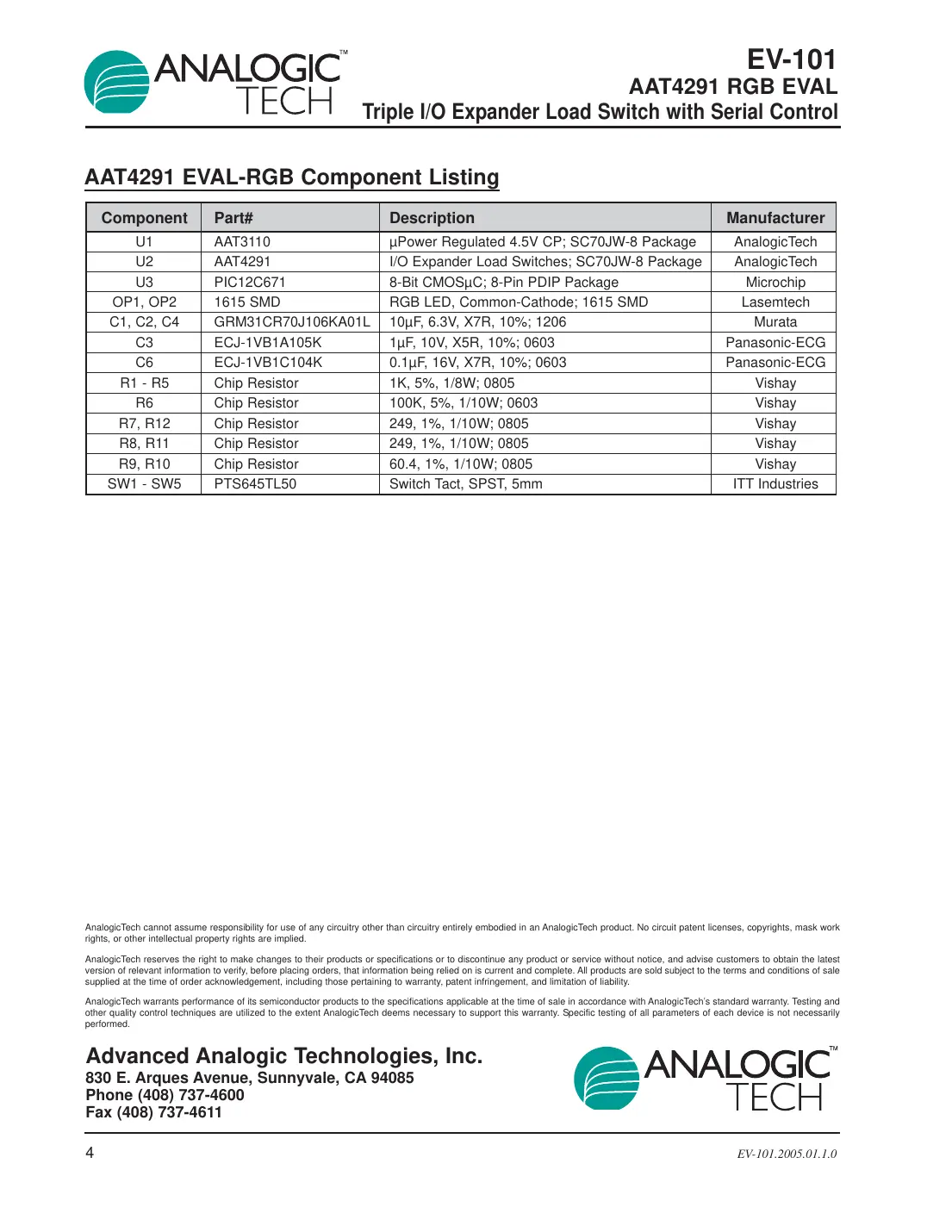 ev-101 Datasheet Page 4