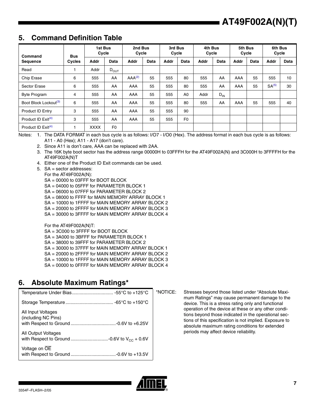 at49f002 Datasheet Page 7
