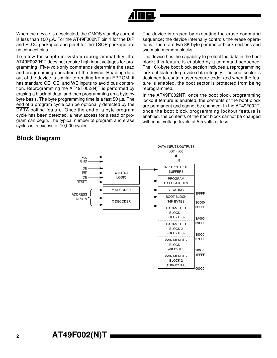 at49f002t Datasheet Page 2