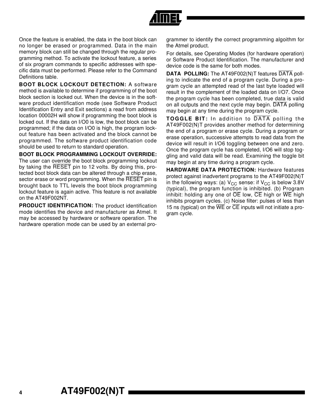 at49f002t Datasheet Page 4