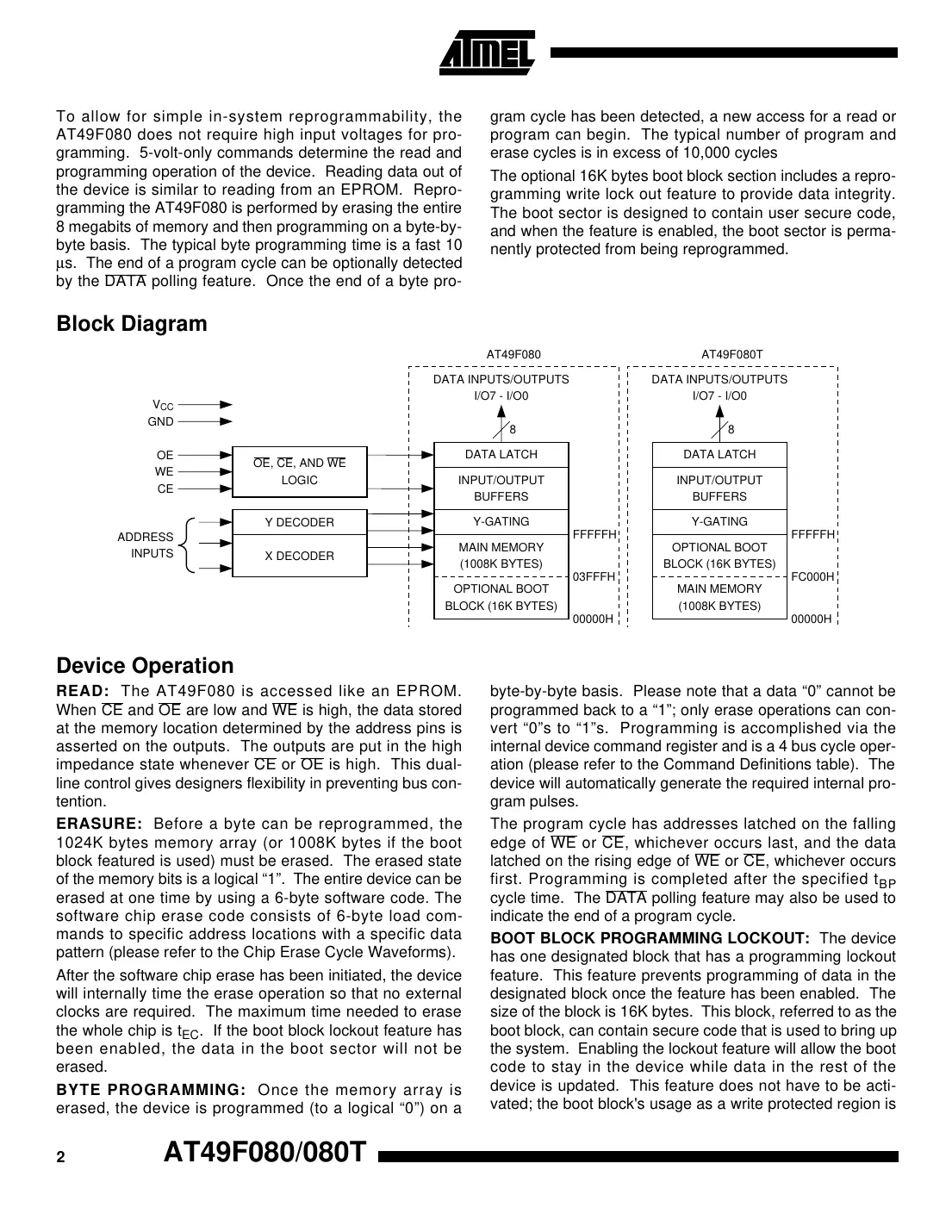 at49f080 Datasheet Page 2