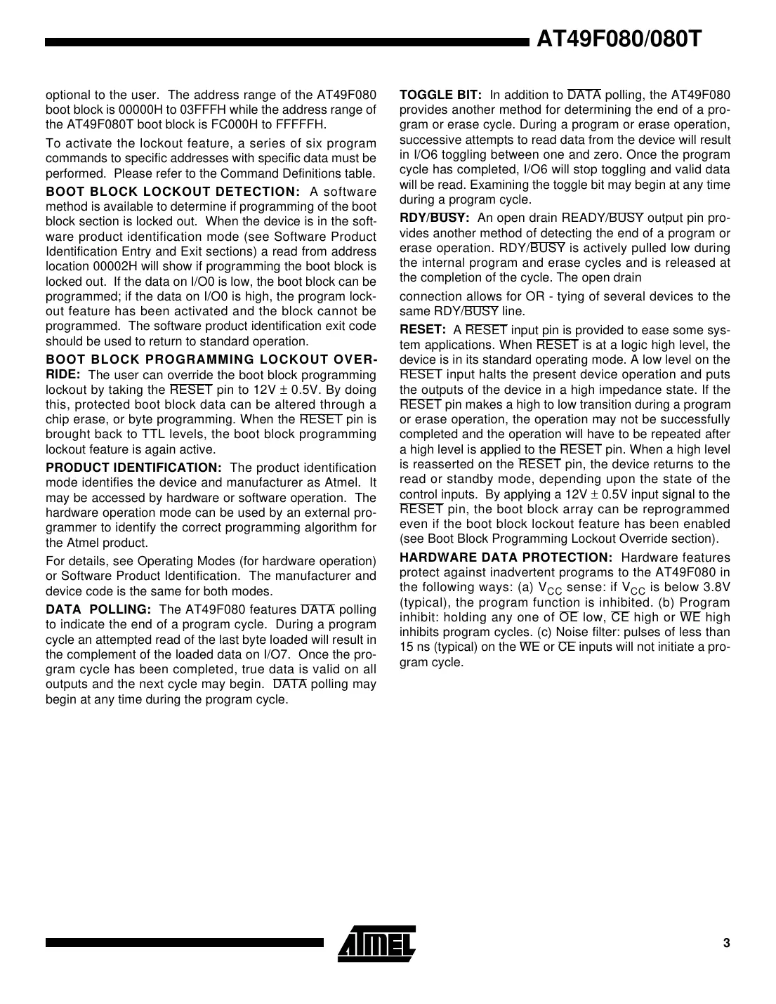 at49f080 Datasheet Page 3