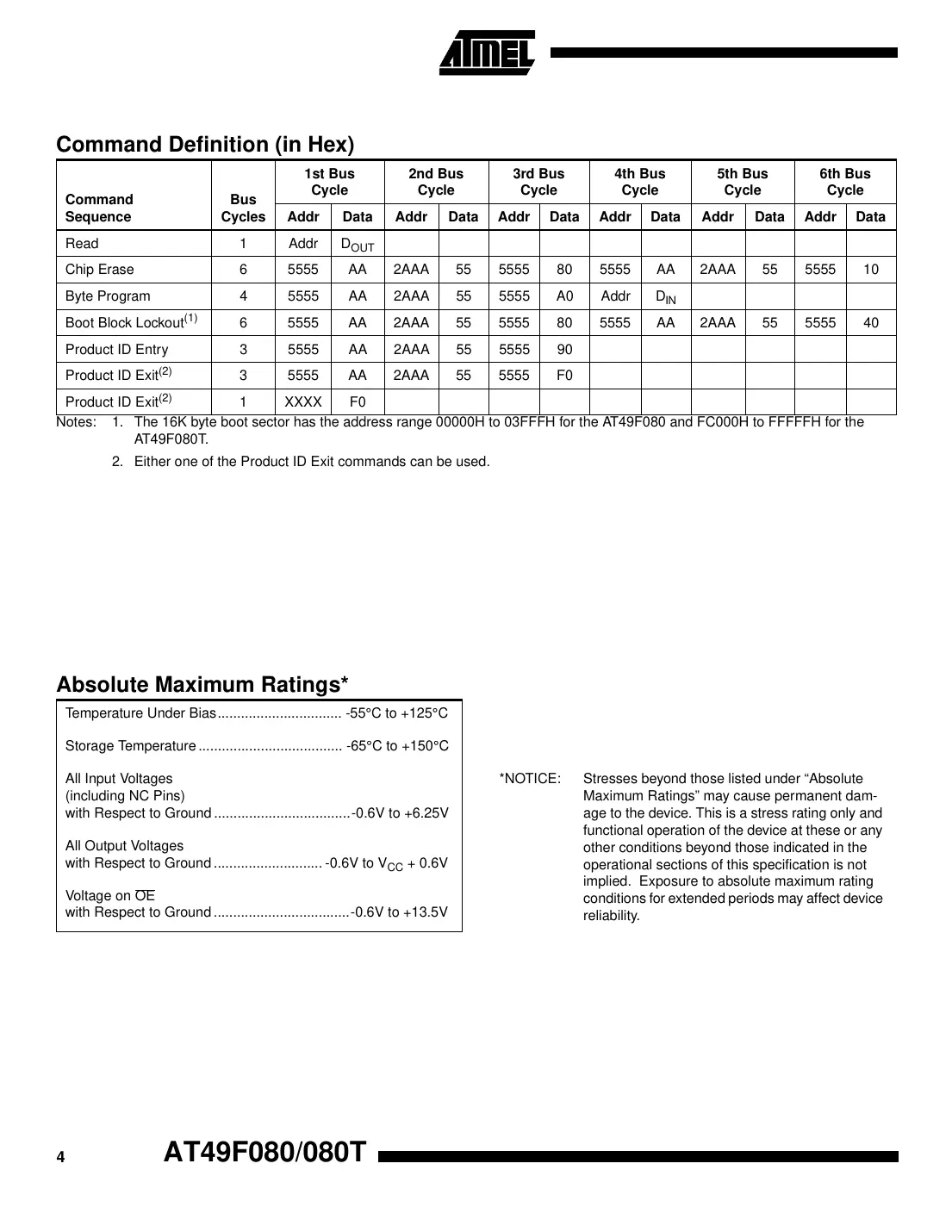 at49f080 Datasheet Page 4
