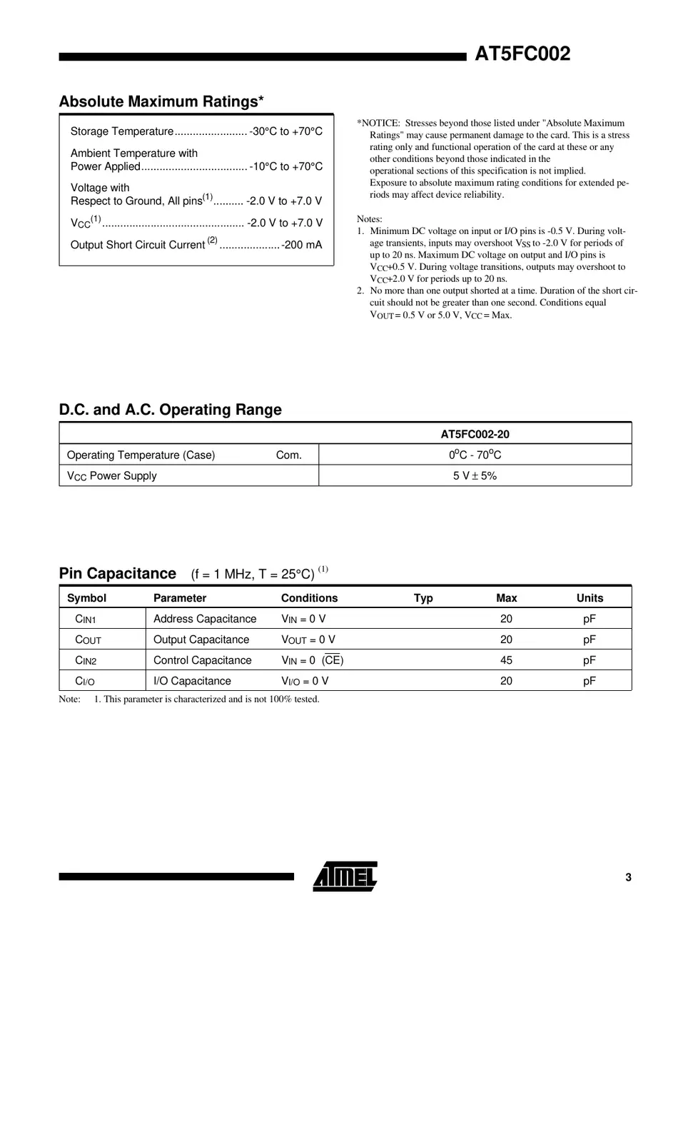 at5fc002 Datasheet Page 3