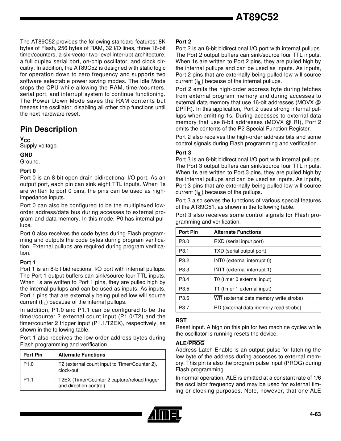 at89c52 Datasheet Page 3