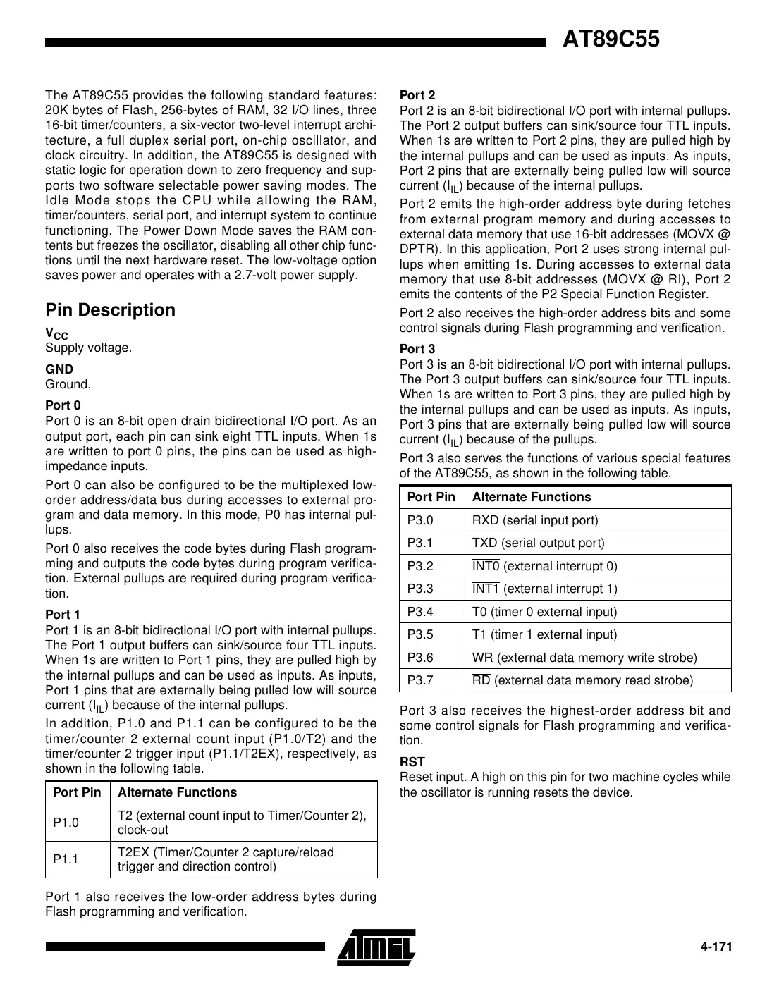 at89c55 Datasheet Page 3