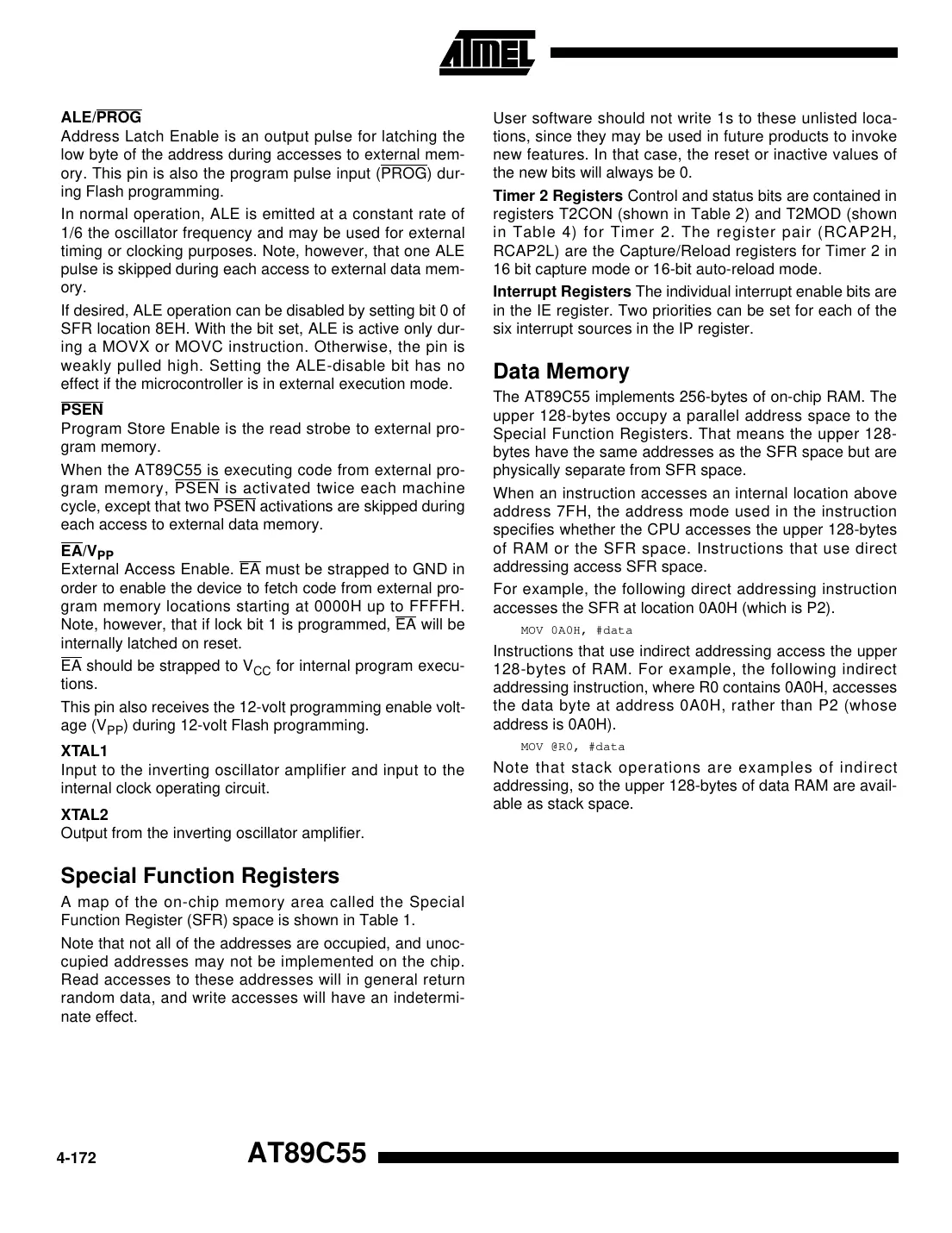 at89c55 Datasheet Page 4