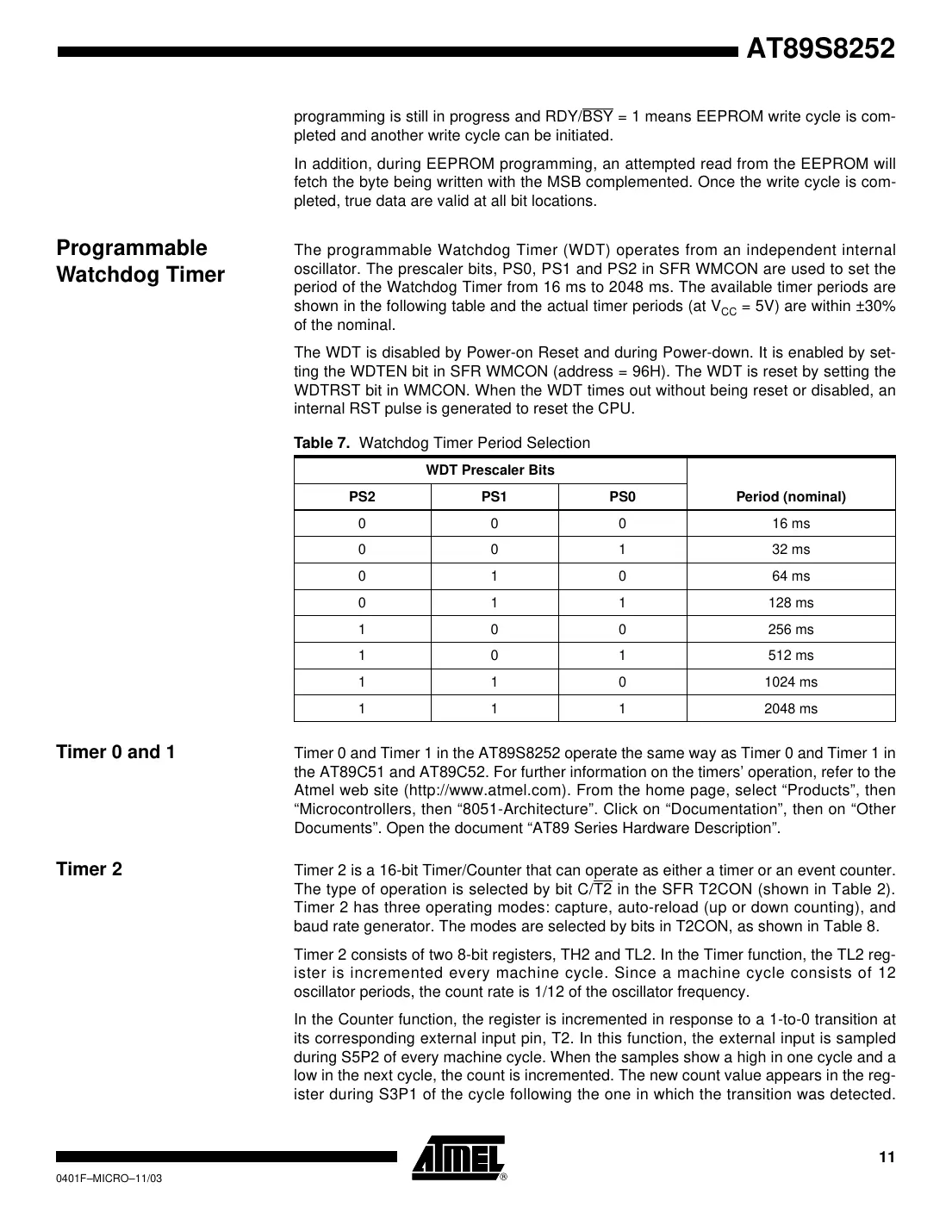 at89s8252 Datasheet Page 11