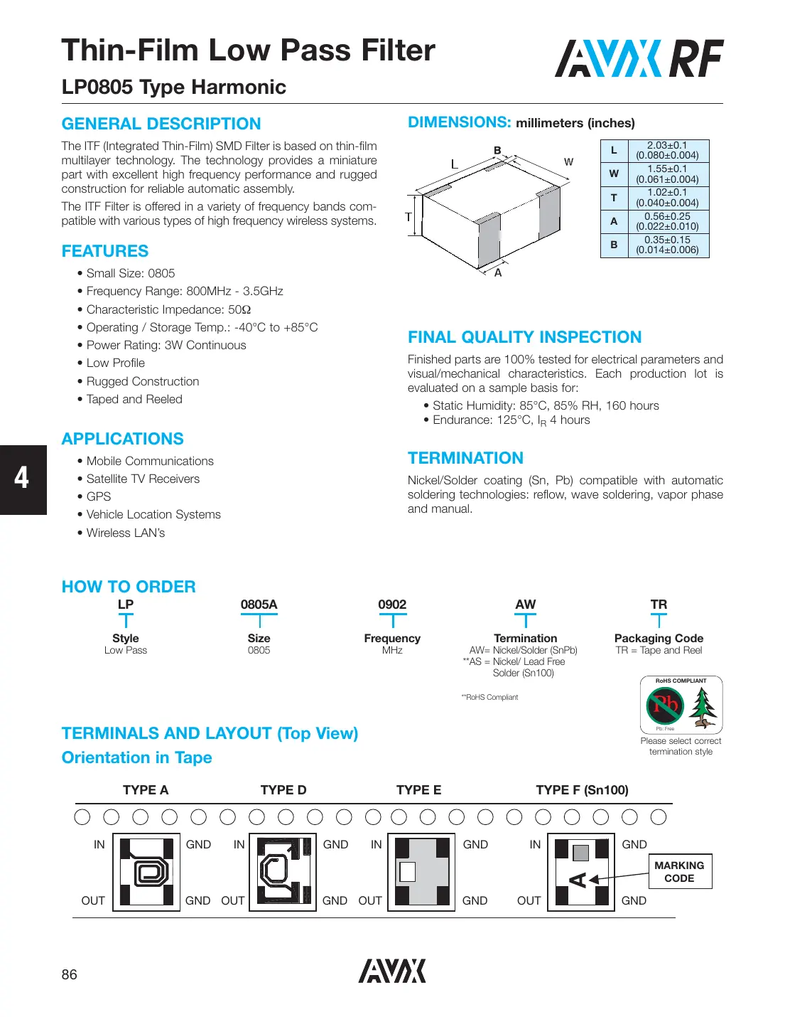 lp0805 Datasheet Page 1