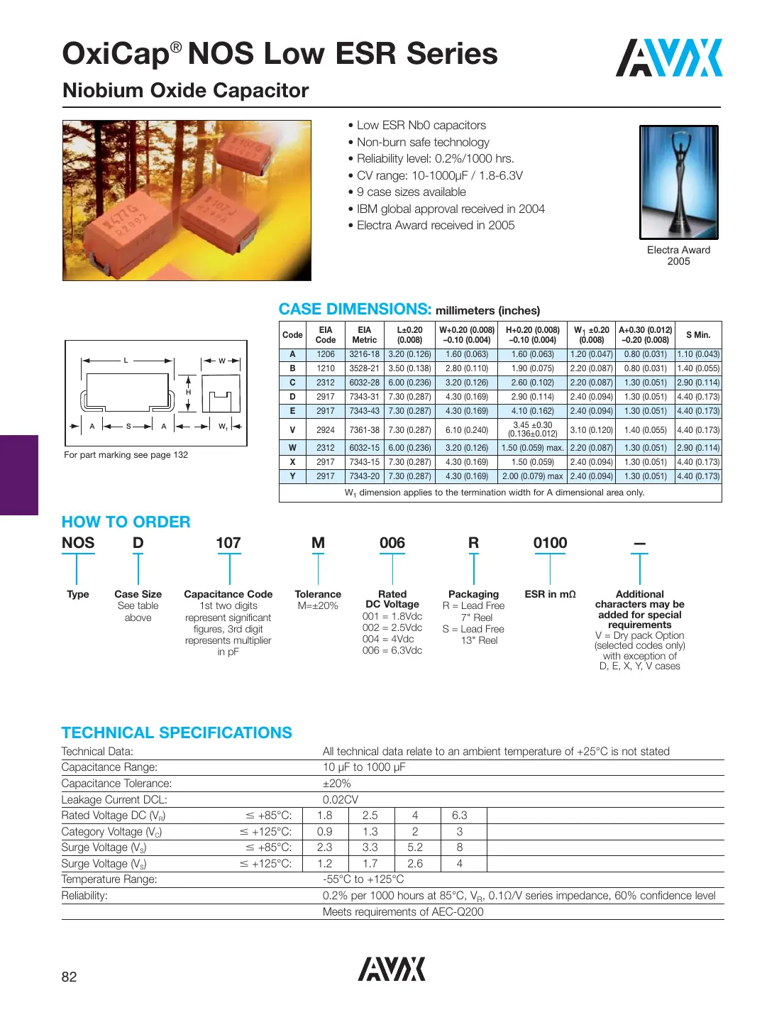 nosb107m001-0350 Datasheet Page 1