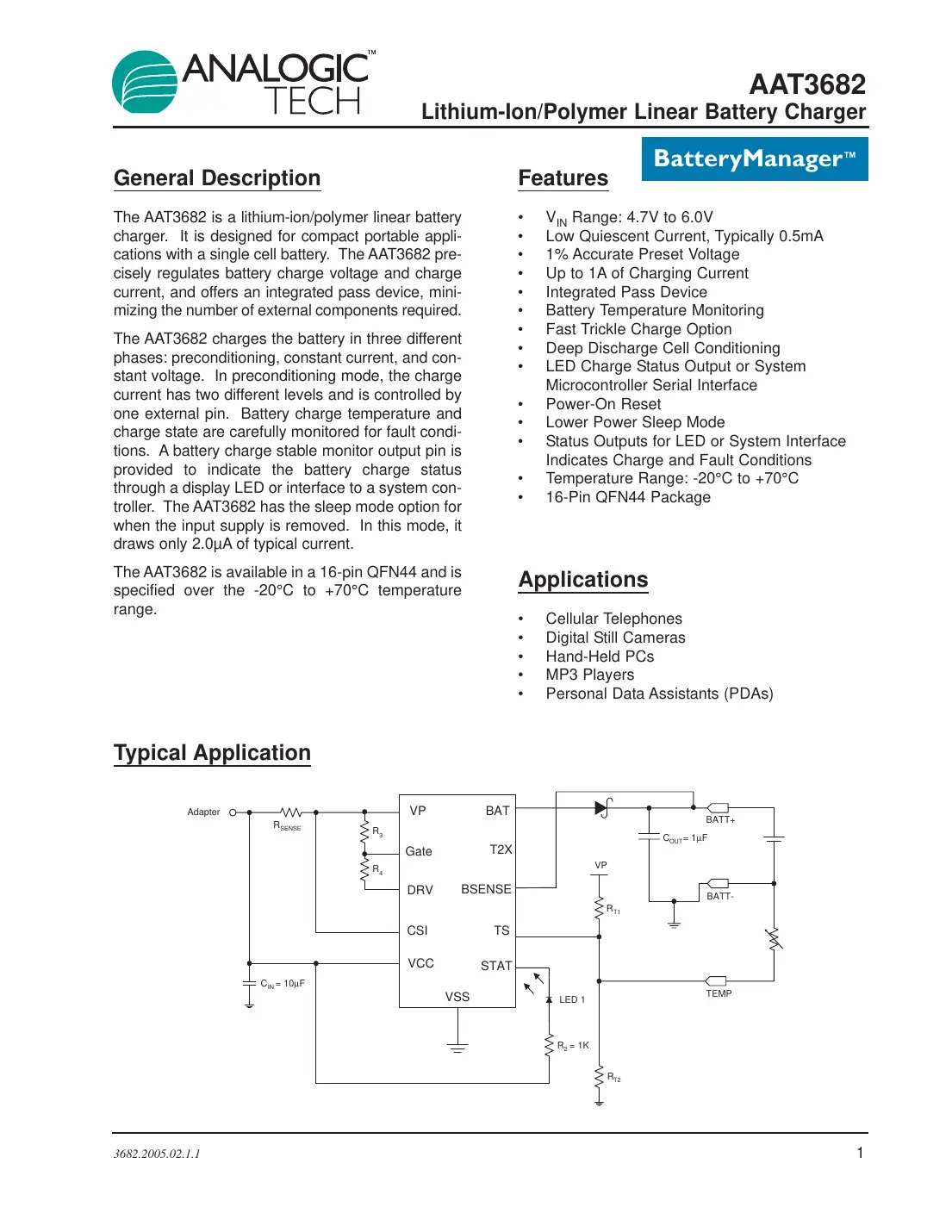 aat3682 Datasheet Page 1