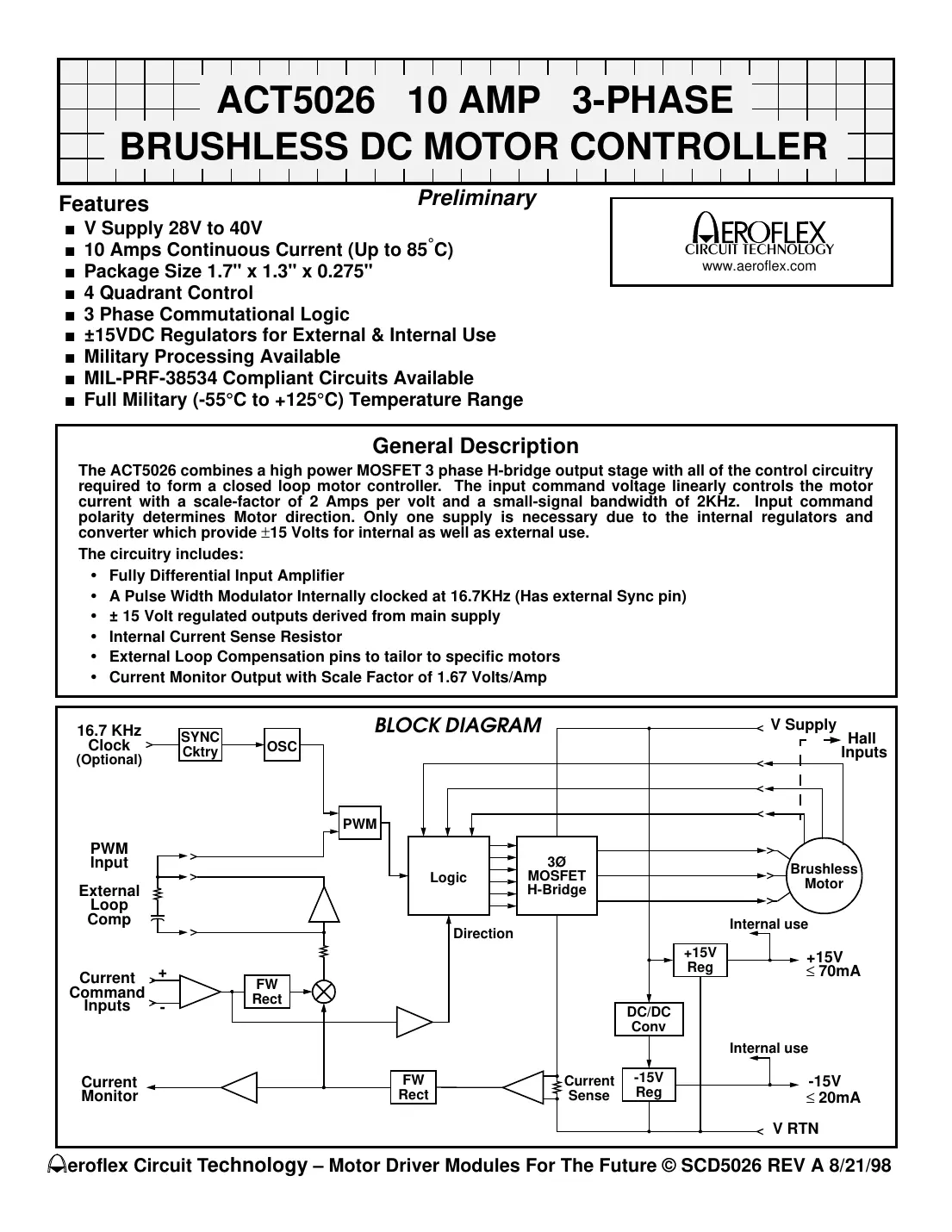 act5026 Datasheet Page 1